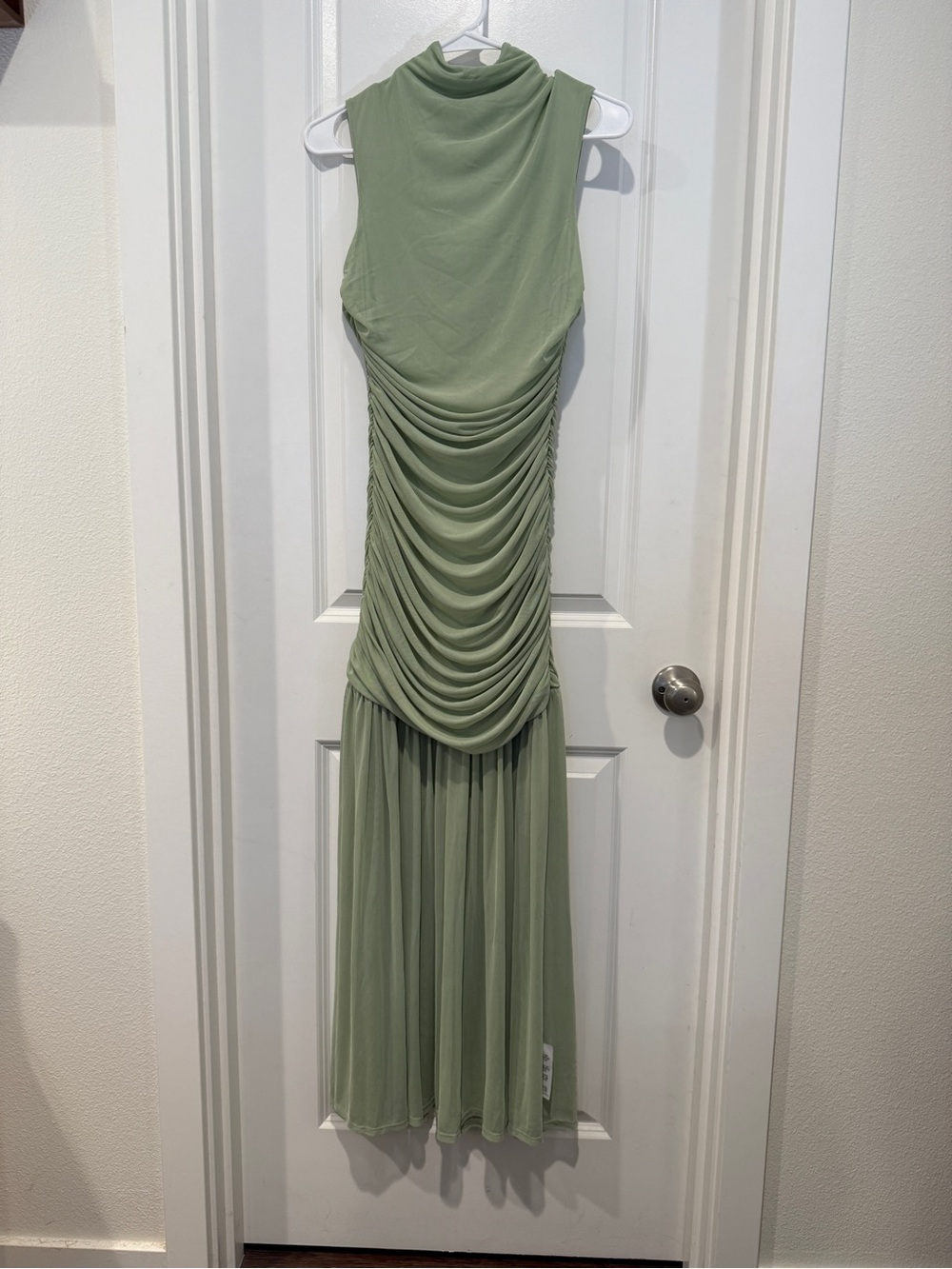 ASOS Sage Green Sleeveless Ruched Maxi Dress